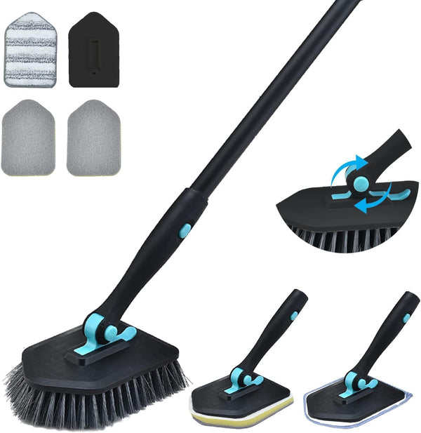 KEEPOW Scrub Cleaning Brush Set, 3 in 1 Tub and Tile Scrubber