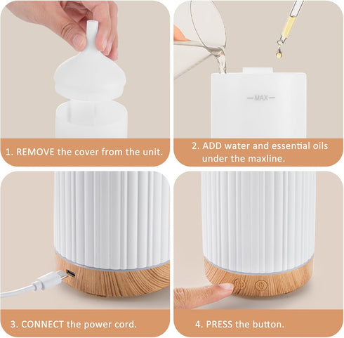 Specvoko 100ML 8-Color Essential Oil Diffuser, Ultrasonic Cool Mist Aromatherapy Diffuser with Timer & LED Light