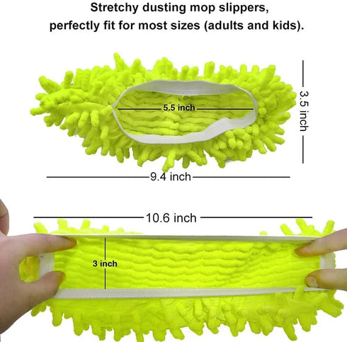 Yueiehe 5 (10 Pairs Pieces) Multi-Function Dust Duster Mop Slippers Shoes Cover, Soft Washable Reusable Microfiber Foot