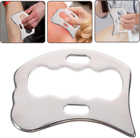 Massage Scraper Tool Portable Stainless Steel Guasha Board for Body Scraping for Muscle Relaxation and Deep Tissue