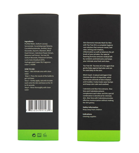 Impressive Smile 4.05 oz. Impressive Beauty Intimate Wash for Men Natural Organic with Tea Tree Oil | pH Balanced Foam