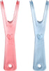 Healifty Dental Floss Holder for Teeth, 2 Pack Reusable Floss Handle Holder Replacements (Pink, Blue)