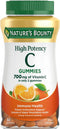 Nature's Bounty High Potency Vitamin C Gummies, Immune Support Supplement, 700mg, Orange Flavor, 60 Count