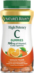 Nature's Bounty High Potency Vitamin C Gummies, Immune Support Supplement, 700mg, Orange Flavor, 60 Count