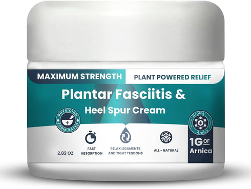 PMT Plantar Fasciitis and Heel Spur Cream – High Concentration of Arnica, Vitamin B6, Menthol, MSM, Glucosamine (2.82