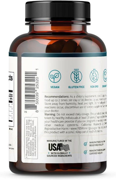 Irish Sea Moss Capsules w/Bladderwrack, Burdock Root & Iodine - 60 Capsules for Mood, Immunity & Digestion Support
