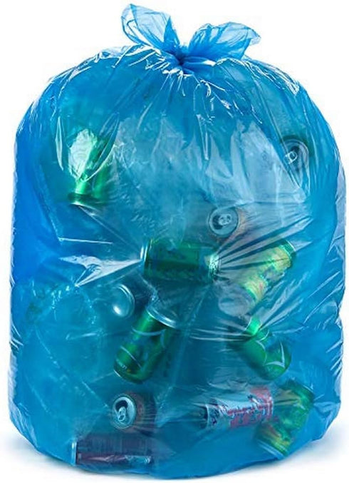 Aluf Plastics 33 Gallon Blue Trash Bags | 1.0 MIL | 100 Count | 33" x 38" | For Home, Kitchen, Bathroom, Recycling