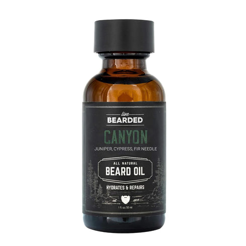 Live Bearded Beard Oil, 1 fl oz - Premium All-Natural Jojoba Hair and Skin Care for Men, Canyon Scent