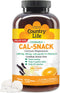 Country Life Cal-Snack - Chewable Calcium Magnesium Supplement wafers with Vitamin D3, Easy to Digest, Vanilla Orange Flavor, Dietary Supplement