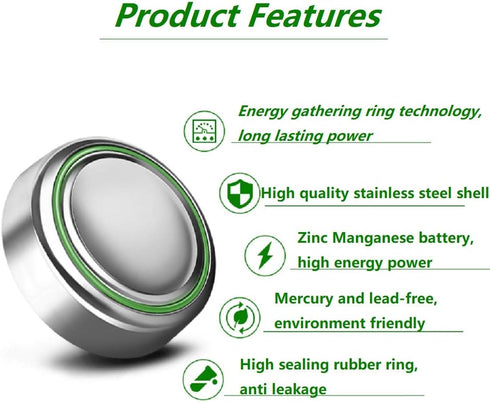 Cotchear 10pcs AG10 Alkaline Battery 1.5V 189 389 LR1130 LR54 V10GA Button Coin Cell Batteries