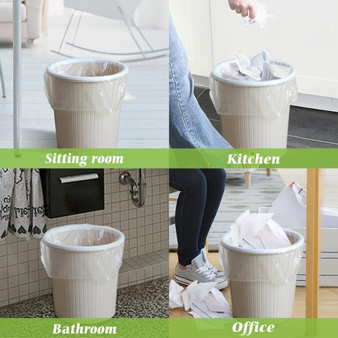 Teivio 2 Gallon 120 Counts Strong Trash Bags - Bathroom Trash Can Bin Liners for Home Office Kitchen, Clear