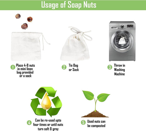 Cure Wid Pure Organic Soap Nuts, Deseeded, 1lb/450g, Eco-friendly Soap Nuts Laundry Detergent, Non-toxic.