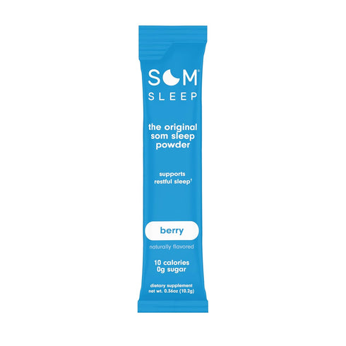 Som Sleep | Restful Calm Sleep Powder Drink Mix with Melatonin, Magnesium | 10-Pack, Vegan, Zero Sugar, Keto Friendly