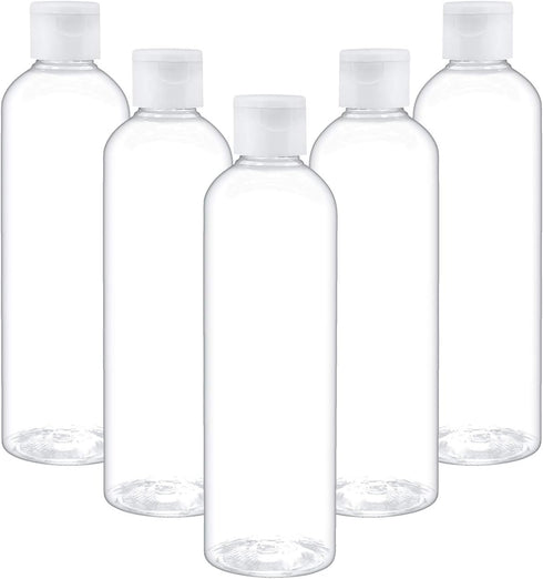 TRENDBOX 8oz/250ml Clear Bottles with Flip Cap Lid, BPA-Free Travel Containers for Shampoos and Lotions