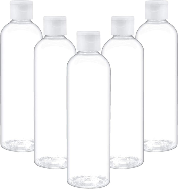 TRENDBOX 8oz/250ml Clear Bottles with Flip Cap Lid, BPA-Free Travel Containers for Shampoos and Lotions