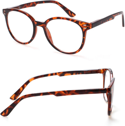 3 Pack Reading Glasses Spring Hinge Stylish Readers, Black/Tortoise for Men and Women, 1.0 Medium