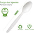 ECOLipak 150 Pcs Disposable Spoons, 6.7" Large Size White Disposable Spoons, Heavy Duty No Plastic Spoons for Party, BBQ, Picnic