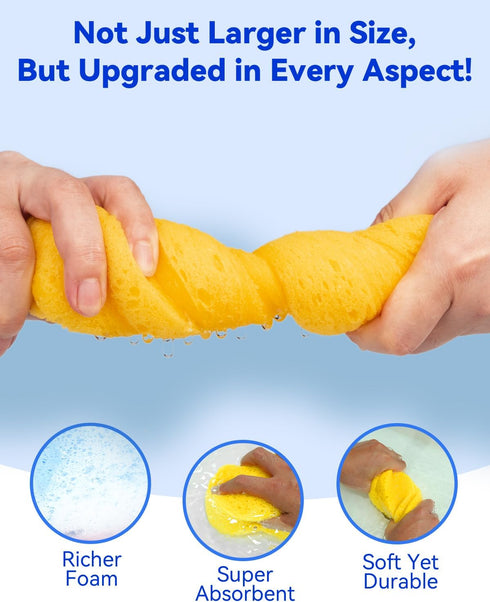 Temede Car Wash Sponge, Car Cleaning Large Sponges, All Purpose Sponges for Cleaning, Easy Grip Thick Foam Scrubber
