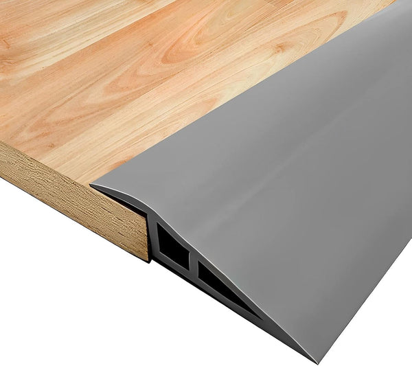 Vinyl Door Threshold Ramp, 36 Inch Door Transition Strip, Wheelchair Ramp Edge-Reducer for Home/Door/Floor (Grey)