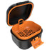 ARGOMAX Leak Proof Denture Bath Cup, Portable Soaking Box with Strainer for Dentures and Braces (Black + Orange)