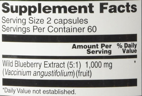Vitacost Wild Blueberry Extract -- 1,000 mg per serving - 120 Capsules