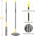 Self Wringing Twist Mop: Wet Mop for Floor Cleaning with 57" Long Handle for Home Office Kitchen (Gray)