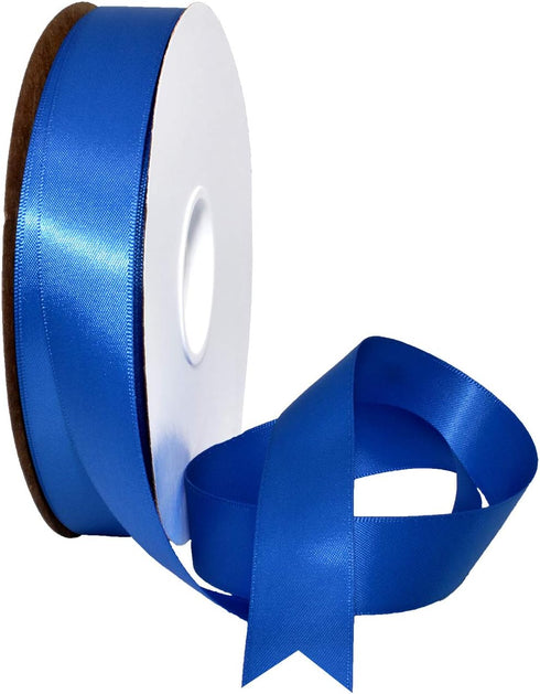 Double Face Satin Ribbon 7/8" X 50 YD Royal Blue by Morex for Gift Wrapping and Crafts
