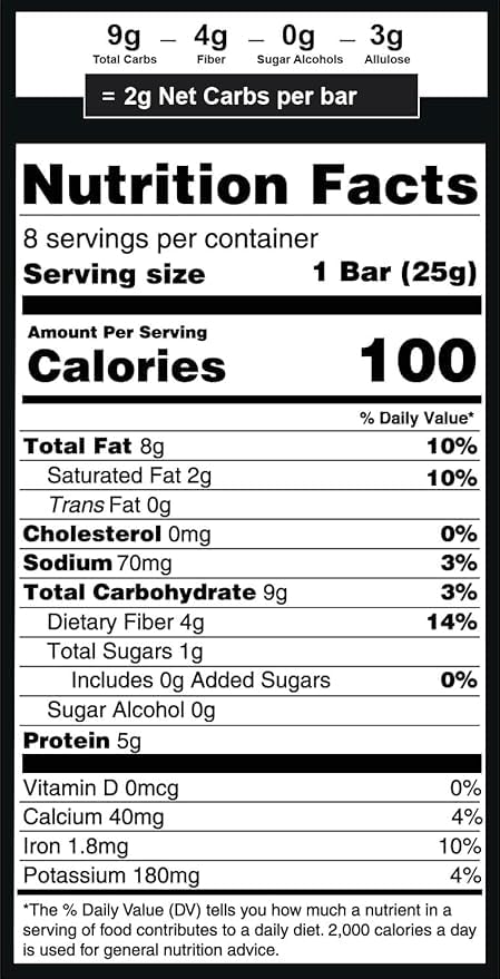 100 CAL SNACKS Protein Bars Chocolate Brownie, Healthy Snacks, Vegan, Low Net Carbs & High Fiber