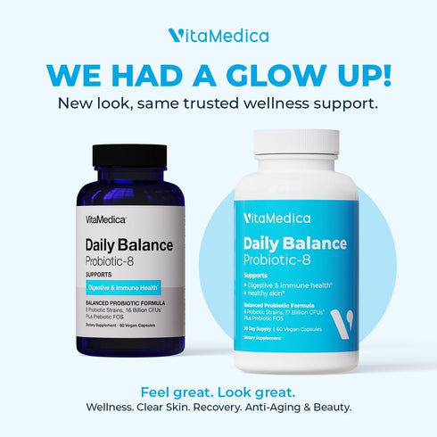 VitaMedica Daily Balance Probiotic-8, Probiotic Supplement with 16 Billion CFUs for Gut Health & Immune Support