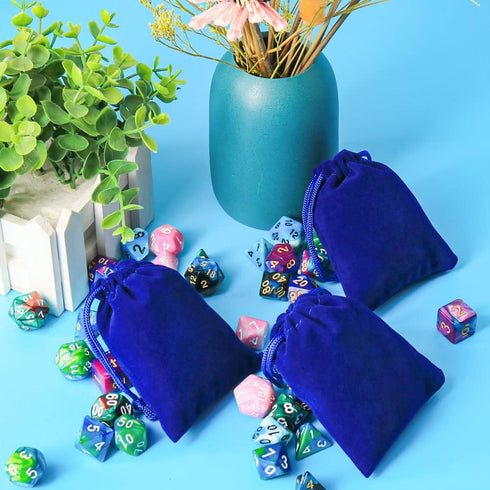 Shintop 10pcs Velvet Drawstring Bags - Wedding Gift Bags, Velvet Cloth Jewelry Pouches (Blue)