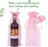 Package 30pcs HRX Organza Wine Bags Pink, Sheer Mesh Bottle Gift Pouches Wine Covers Dresses with Drawstring