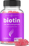 NutraChamps Biotin Gummies 10000mcg for Healthy Hair, Skin & Nails Vitamins, Vegan, Non-GMO, 5000mcg Each