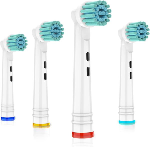 Brush Replacement Heads for Oral B Electric Toothbrushes - 4 Count Extra Soft Bristles for Sensitive Gums