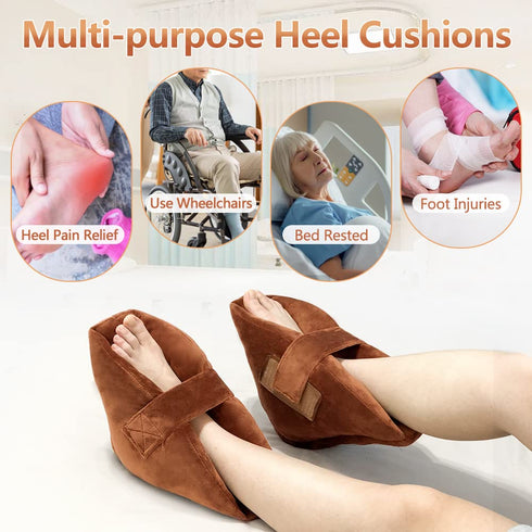 Heel Protectors Cushion for Bed Sores (1 Pair), Foot Pillows for Pressure Ulcers, Ankle Protector Pillow