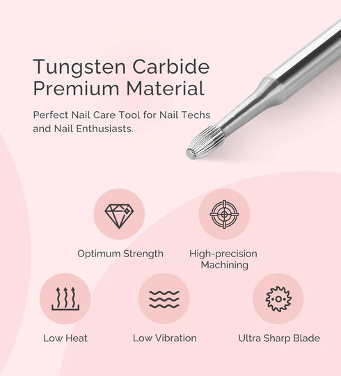 MelodySusie Cuticle Clean Nail Drill Bit, Professional Safety Carbide Under Nail Cleaner for Manicure Nail Salon