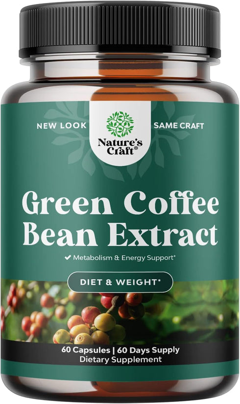 Green Coffee Bean Extract for Weight Loss, Natural Appetite Suppressant, Herbal Fat Burners for Women and Men