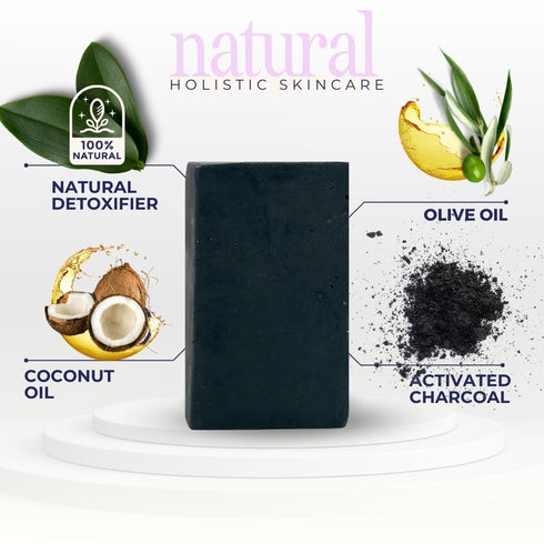 SKIN MATRA - Holistic & Natural Charcoal Bar - Handmade Skincare with Activated Charcoal, Organic Olive Oil