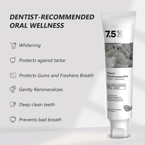 RWSEFK (1) Hydroxyapatite Toothpaste for Advanced Enamel Protection, Gentle and Effective Formula, Fresh Breath, Deep