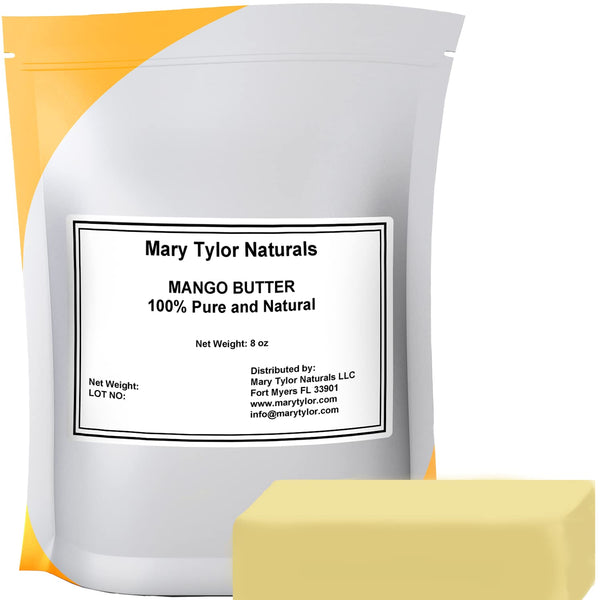 Mary Tylor Naturals Mango Butter - 8 oz Cold Pressed, Unrefined Pure Mango Butter for Hair, Skin, and Nails