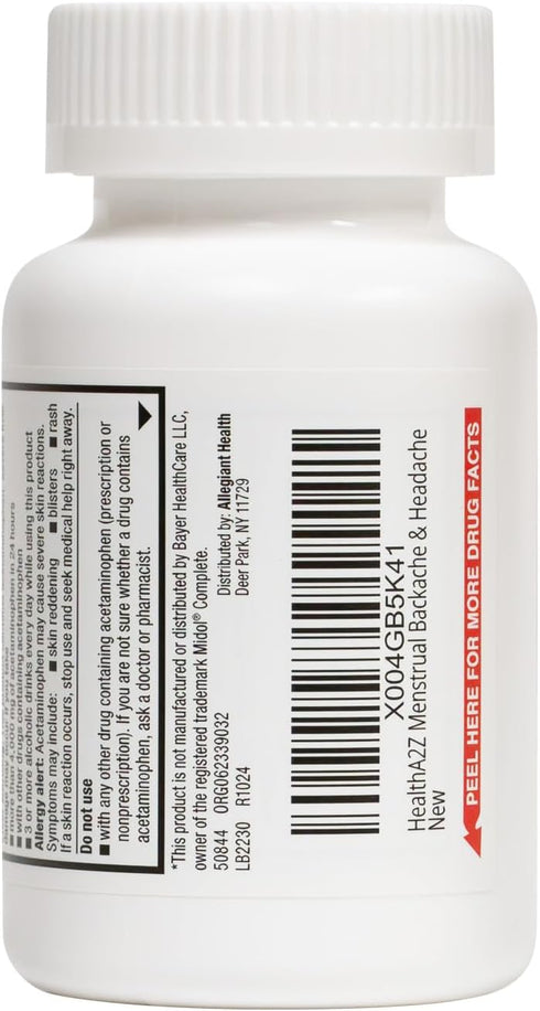 HealthA2Z (120 Counts) Menstrual Complete Pain Relief Tablets | Relieves Cramps, Bloating, Fatigue, Backache & Headache