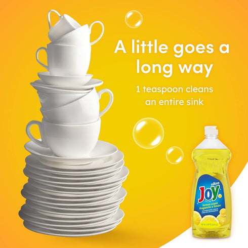 JOY Ultra Dish Soap Liquid, Lemon Fresh Scent, 30 Fl. Oz, Pack of 3, Yellow