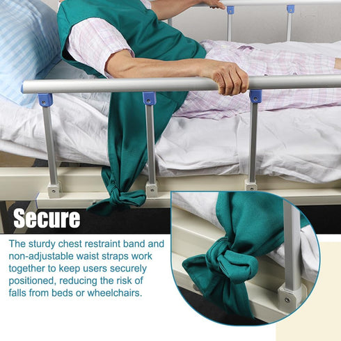 BOYUDZLTD Bed Restraint Vest for Elderly & Dementia Patients, Anti-Fall Safety Vest with Back Zipper, Adjustable Straps