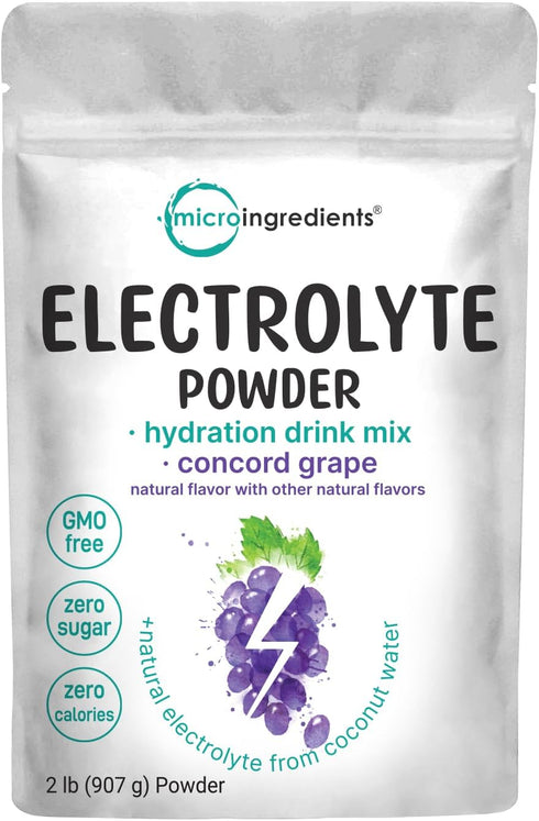 Micro Ingredients Hydration Electrolyte Powder, 2lbs (139 Servings) - High Potassium, Non-GMO