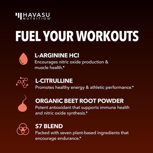L Arginine Powder Nitric Oxide Supplement for Men & Women - Pre & Post Workout Support with L-Citrulline & Beet Root