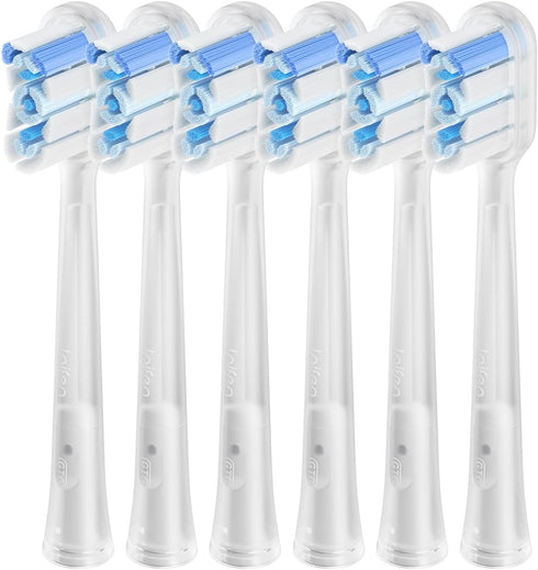 Laifen Cushioned Toothbrush Heads - 6 Count Replacement Heads for Adults, Compatible with Laifen Wave Electric