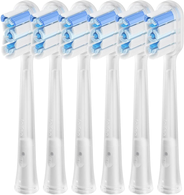 Laifen Cushioned Toothbrush Heads - 6 Count Replacement Heads for Adults, Compatible with Laifen Wave Electric