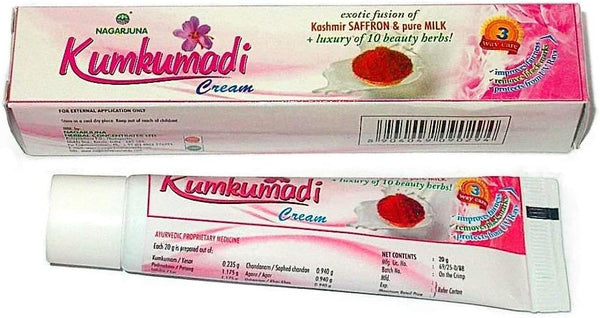 Kumkumadi Cream, Kashmir Saffron and Pure Milk, Luxury of 10 Beauty Herbs by NAGARJUNA