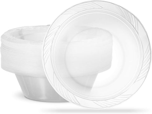 PLASTICPRO 5 Ounce Premium Crystal Clear Disposable Plastic Dessert Bowls, Pack of 40