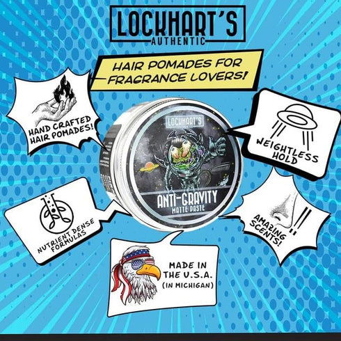 Lockhart’s Anti-Gravity Matte Paste – Award-Winning Hybrid Clay/Fiber/Wax for Men (3.4 oz) – Firm, All-Day Reworkable