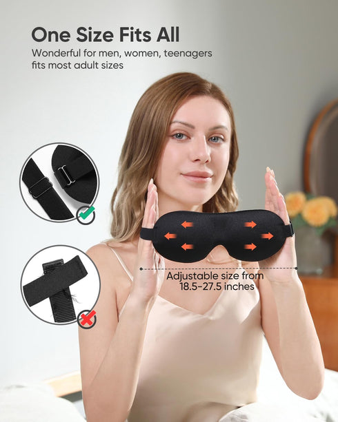 LKY DIGITAL Sleep Mask for Side Sleeper, 3 Pack Blackout 3D Eye Mask for Sleeping, Night Blindfold for Men Women
